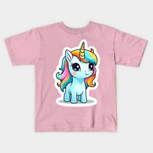 cute Kawaii Unicorn sticker Kids T-Shirt